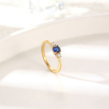 Elegant Stainless Steel Diamond Ring for Women's Daily Wear