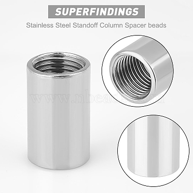 304 Stainless Steel Standoff Column Spacer beads(FIND-WH0038-57P)-4