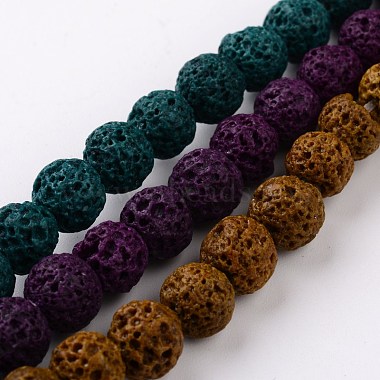 10mm Mixed Color Round Lava Beads