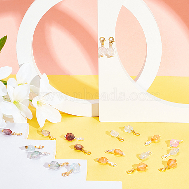 PandaHall Elite 100Pcs 2 Style Acrylic Rose Flower Pendants Decoration(HJEW-PH0001-63)-4