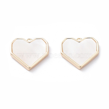 Real 18K Gold Plated Seashell Color Heart Shell Charms