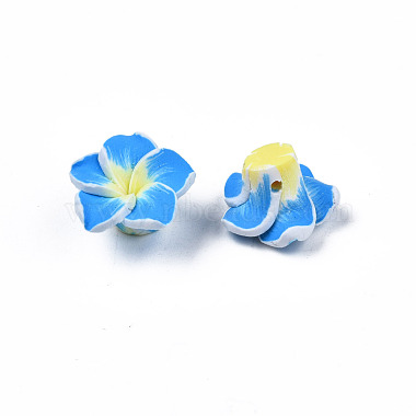 Handmade Polymer Clay 3D Flower Plumeria Beads(CLAY-Q192-15mm-05)-3