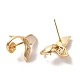 Golden Brass Micro Pave Cubic Zirconia Stud Earring Findings(KK-P253-04B-G)-2