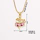 Fashionable Luxury Trendy Dancer Brass Rhinestone Pendant Necklace with Box Chain for Women Girl(UY8932)-1