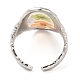 Oval Epoxy Resin with Dry Flower Cuff Rings(RJEW-G304-02P)-3