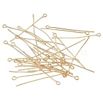 Iron Eye Pin, Cadmium Free & Lead Free, Light Gold, 40x0.7mm, Hole: 2mm, about 3000pcs/500g(IFIN-R218-0.7x40-KC)