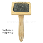 Wooden Handle with Metal Pin Macrame Fringe Comb, Tassel Brush for Knitting Tools, Navajo White, 15x7x3cm(KNIT-PW0001-06B)