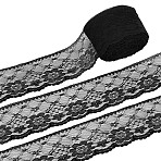 20 Yards Polyester Flower Lace Ribbon for Jewelry Making, Black, 2-3/8 inch(60mm)(OCOR-HY0001-23B)