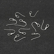 925 Sterling Silver Earring Hooks, Silver, 17x2mm, Hole: 2mm, 22 Gauge, Pin: 0.6mm(STER-P032-04S)