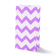 Rectangle Kraft Paper Bags, None Handles, Gift Bags, Wave Pattern, Medium Orchid, 9.1x5.8x17.9cm(CARB-K002-04A-01)