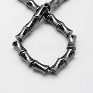 Magnetic Synthetic Hematite Beads Strands, Grade A, Bamboo, Black, 16x8x8mm, Hole: 1mm(G-Q923-16x8mm)