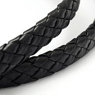 Braided Imitation Leather Cord, Black, 9x4mm, 10yards/roll(SRIB-D052-B-01)