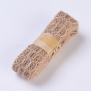 Burlap Ribbon, Hessian Ribbon, Jute Ribbon, for Jewelry Making, Tan, 30.5mm, about 2m/roll(OCOR-TAC0005-01D)