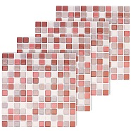 3D Mosaic Tile Stickers, 3D Self Adhesive Wall Tiles, PVC Square Decorative Vinyl Tile Decals, Mixed Color, 23.6x23.6x0.1cm, Package: 25.4x24x0.1cm(DIY-WH0167-68)