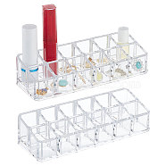 Plastic Cosmetic Storage Display Box, Display Stand, Makeup Organizer, Clear, 17x6x4.5cm, 2pcs/bag(AJEW-FG0002-30)