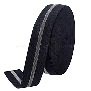 Nylon Elastic Bands, Flat Wide Thick Elastic Cord, for DIY Accessories, Silver, 25x0.7mm, about 10.94 Yards(10m)/Roll(OCOR-WH0080-72B)