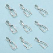 Silver Color Plated Brass Ice Pick Pinch Bails, 20x9mm, Inner: 6x11mm, Hole: 4mm(X-KK-K802-S)