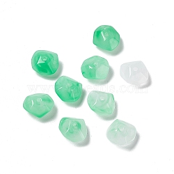 Acrylic Beads, Two Tone, Faceted Heart, Sea Green, 14.5x14x7.5mm, Hole: 2mm, 735pcs/500g(OACR-H019-29)