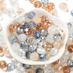 Glass Beads, Faceted, Rondelle, PeachPuff, 10x8mm, Hole: 1mm, about 67pcs/60g(EGLA-A034-SM10mm-37)