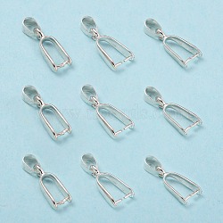 Silver Color Plated Brass Ice Pick Pinch Bails, 25x9mm, Inner: 6x11mm, Hole: 4mm(X-KK-K802-S)