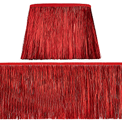 Polyester Tassel Ribbon, Fringe Ribbon, Clothing Ornament, Dark Red, 7-3/4 inch(198mm), about 10.94 Yards(10m)/Bundle(OCOR-WH0045-38A)