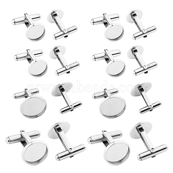 8Pcs 4 Styles 304 Stainless Steel Cuff Buttons, Cufflink Findings for Apparel Accessories, Antique Silver, 2pcs/style(STAS-SZ0001-63)