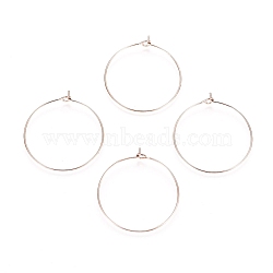Ion Plating(IP) 316L Surgical Stainless Steel Hoop Earring Findings, Wine Glass Charms Findings, Rose Gold, 20 Gauge, 25x0.8mm(X-STAS-D164-01RG)