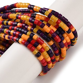 Handmade Czech Lampwork Beads Strands, Disc Beads, Colorful, 2.5x2mm, Hole: 1mm, about 224pcs/strand, 15.55 inch(39.5cm)