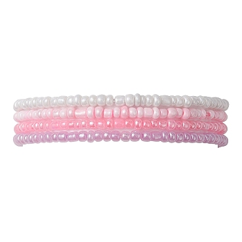 4Pcs 4 Color Glass Seed Beaded Stretch Bracelets Set, Stackable Bracelets, Mixed Color, Inner Diameter: 2-3/8 inch(6cm), 1Pc/color