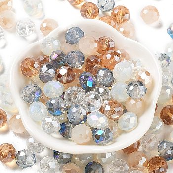 Glass Beads, Faceted, Rondelle, PeachPuff, 10x8mm, Hole: 1mm, about 67pcs/60g