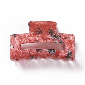 Rectangular Acrylic Large Claw Hair Clips for Thick Hair, Salmon, 45x81x44mm