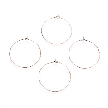 Ion Plating(IP) 316L Surgical Stainless Steel Hoop Earring Findings, Wine Glass Charms Findings, Rose Gold, 20 Gauge, 25x0.8mm