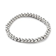 316 Surgical Stainless Steel Round Beaded Stretch Bracelets(BJEW-M305-01C-P)-1