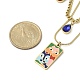 304 Stainless Steel Enamel Rectangle Pendant Double Layer Necklaces(STAS-Z105-06G)-6