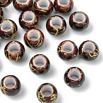 20Pcs Acrylic European Beads, Large Hole Beads, Round, Coconut Brown, 10mm, Hole: 4.5mm(OPDL-YW0001-04B)