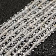 Natural White Topaz Beads Strands, Faceted, Round, 4mm, Hole: 0.5mm, about 96pcs/strand, 15.7 inch(40cm)(G-F509-19-4mm)