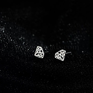 Alloy Earrings for Women, with 925 Sterling Silver Pin, Diamond, 10mm(FS-WG98937-91)