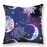 Sun Moon Star Pattern Velvet Throw Pillow Covers, Cushion Cover, for Couch Sofa Bed Wiccan Lovers, Square, Dark Slate Blue, 450x450mm(PW-WG53794-09)