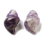 Natural Amethyst Carved Figurines, for Home Office Desktop Decoration, Shell Shape, 36~38x20.5~22x17~19.5mm(DJEW-L023-H09)