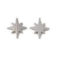 201 Stainless Steel Cabochons, Star, Stainless Steel Color, 17x15x2mm(STAS-J401-VC601)