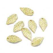 Rack Plating Alloy Pendants, Leaf Charm, Light Gold, 16.5x9x1.5mm, Hole: 1.2mm(PALLOY-I216-14LG)