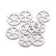 201 Stainless Steel Pendants, Wheel, Stainless Steel Color, 28x0.7mm, Hole: 1.8mm(STAS-L234-116P)