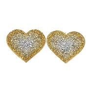 Heart Hotfix Rhinestone, Costume Accessories, Sewing Craft Decoration, Yellow, 61x70x2.5mm(DIY-WH0308-193A)