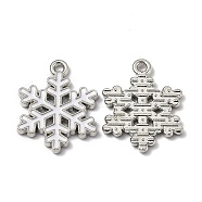Alloy Enamel Pendants, for Christmas, Snowflake, White, Platinum, 20.5x16x1.7mm, Hole: 1.5mm(ENAM-Z001-10P)