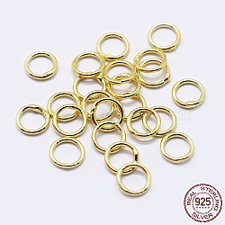 925 Sterling Silver Round Rings, Soldered Jump Rings, Closed Jump Rings, Real 18K Gold Plated, 20 Gauge, 6x0.8mm, Inner Diameter: 4mm(STER-F036-03G-0.8x6)