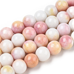 Opaque Crackle Glass Round Beads Strands, Imitation Stones, Round, White, 10mm, Hole: 1.5mm, about 80pcs/strand, 30.31~31.10 inch(77~79cm)(GLAA-T031-10mm-01Q)