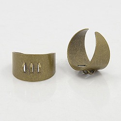 Brass Ring Shanks, Adjustable, Antique Bronze, 17mm(KK-J114-AB)