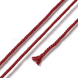 Polyester Twisted Cord, Round, for DIY Jewelry Making, Cerise, 1.2mm, about 38.28 Yards(35m)/Roll(OCOR-G015-01B-01)