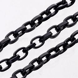 Aluminum Chains, Unwelded, Oxidated in Black, Link: 5.5x8mm(X-CHT001Y-16)