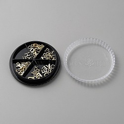 Alloy Rhinestone Cabochons, Nail Art Decoration Accessories, Letter A~Z, Golden, 5.5~7x4~6.5x1.5mm(FIND-WH0423-57)